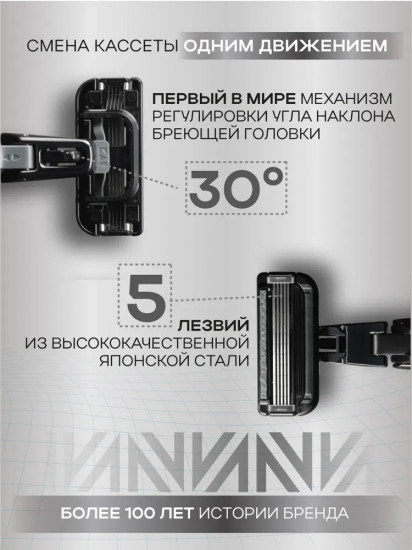 Станок бритвенный с 6 сменными кассетами