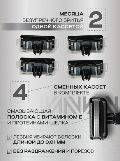 Сменные кассеты для бритвенного станка