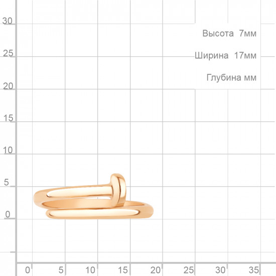 Кольцо на вторую фалангу из золоченого серебра