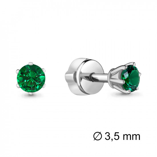 Серьги из серебра с наноизумрудами