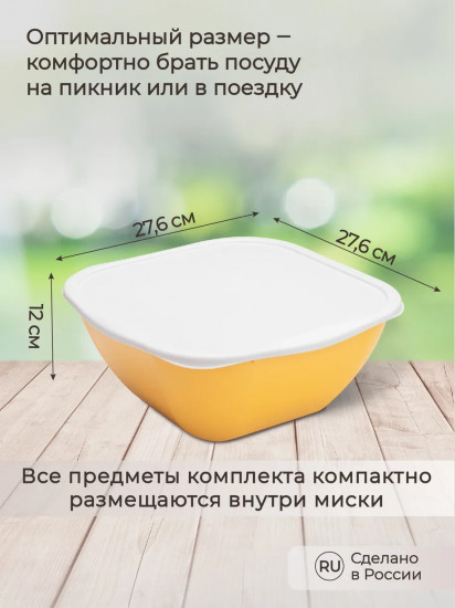 Набор посуды для пикника и барбекю на 4 персоны