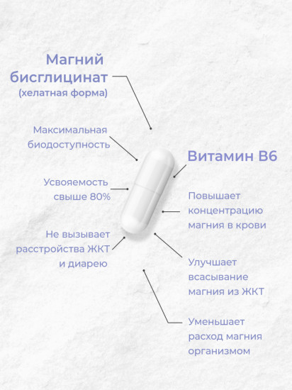 Магний хелат бисглицинат с витамином В6