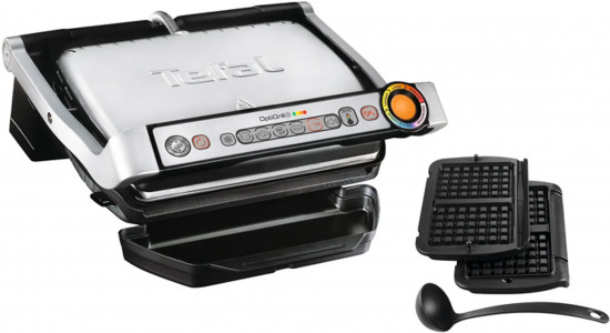 Умный электрогриль с насадкой для вафель Tefal Optigrill+ GC716D12