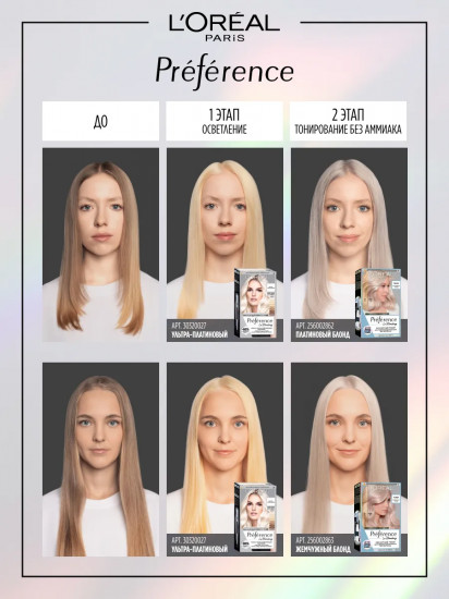 Тонер для волос кислотный «Preference», оттенок Жемчужный блонд