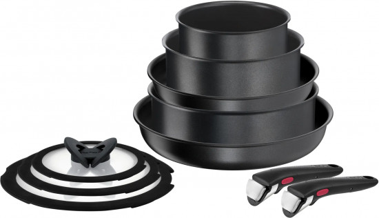 Набор посуды для приготовления с крышками и съемной ручкой «Ingenio Daily Chef Black»
