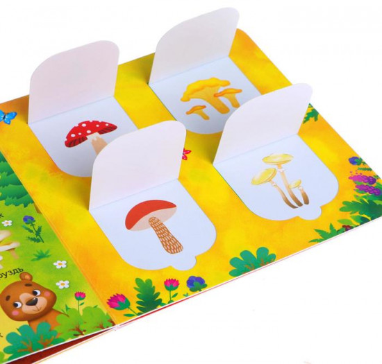 В лесу, саду и огороде. Книга с окошками