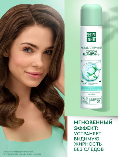 Шампунь сухой мицеллярный для очищение волос с экстрактом хлопка