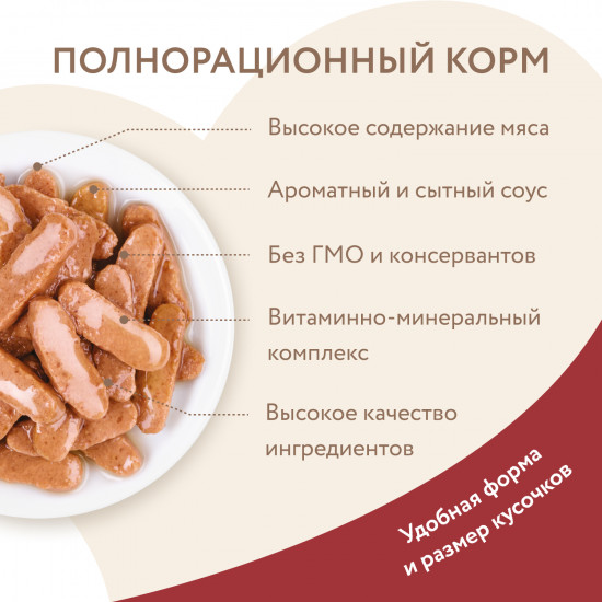 Корм для кошек «Кусочки в соусе с говядиной»