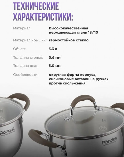 Кастрюля с крышкой «Konzept»