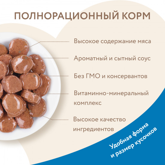 Корм для кошек «Кусочки в соусе с форелью»