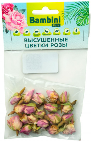 Лакомство для грызунов и кроликов «Высушенные цветы розы»