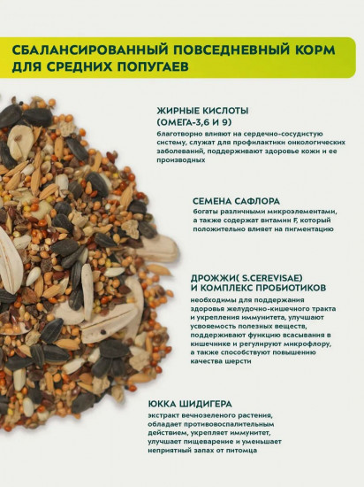 Корм для средних попугаев