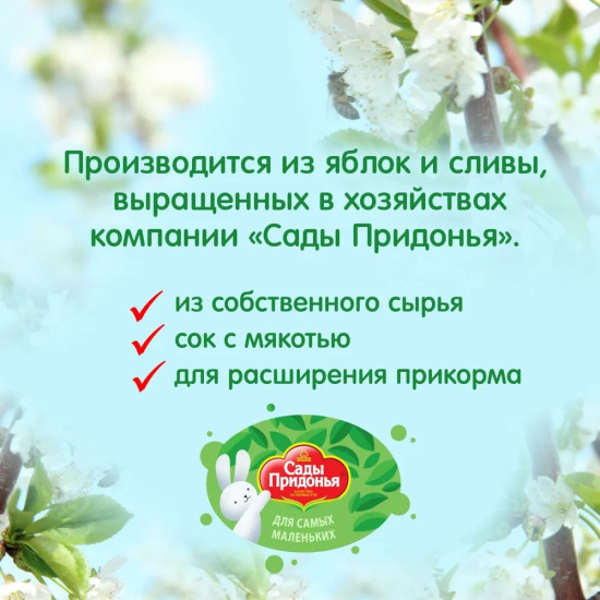 Сок осветлённый с мякотью «Яблоко-слива»