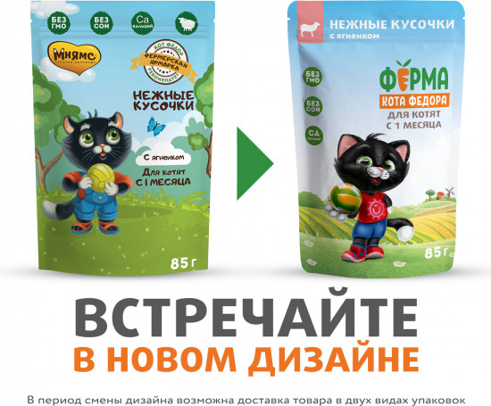 Корм для котят «Нежные кусочки с ягненком в желе»
