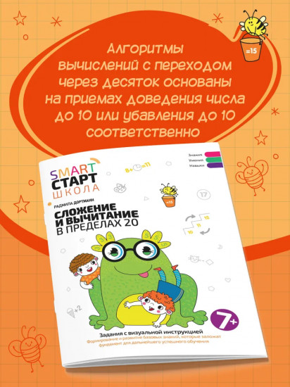 Сложение и вычитание в пределах 20. Задания с визуальной инструкцией