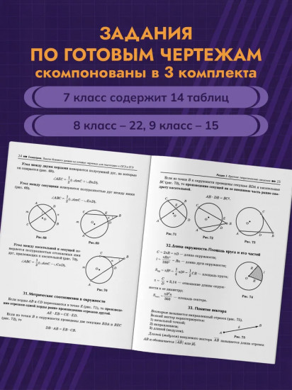 Геометрия. Задачи базового уровня на готовых чертежах для подготовки к ОГЭ и ЕГЭ. 7-9 классы