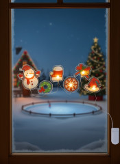  Наклейка на окно светодиодная «Новогодние забавы» - Фото 3