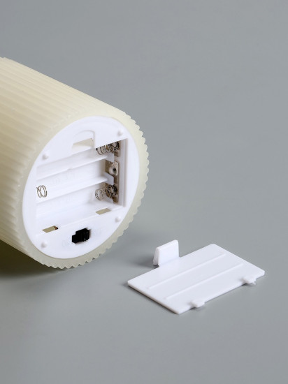 Свеча светодиодная восковая «Белая рифленая»