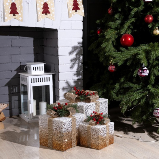 Фигура светодиодная «Бежевые подарки»