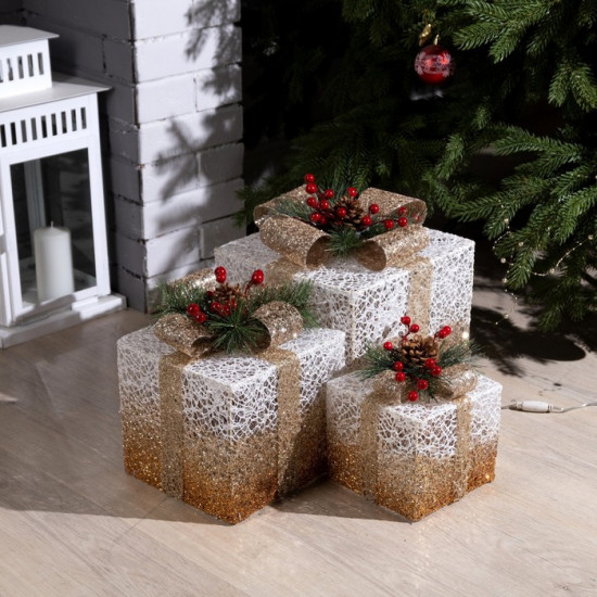 Фигура светодиодная «Бежевые подарки»