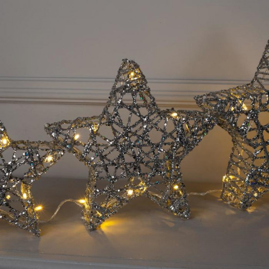 Фигура светодиодная «Звёзды серебристые»