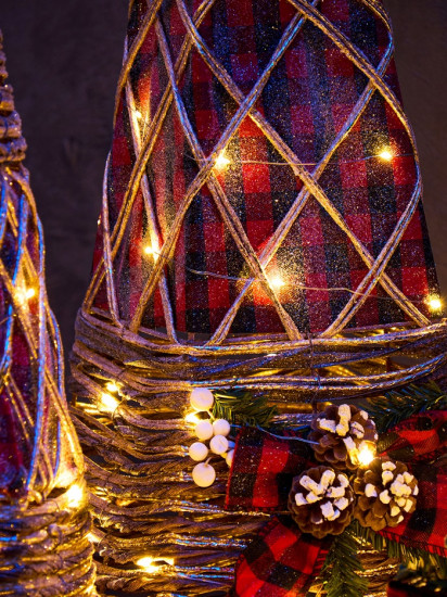 Набор фигур светодиодных «Конусы с еловой веткой»