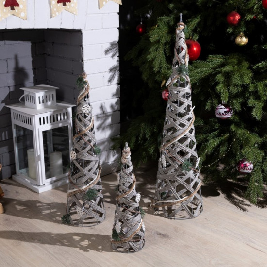 Набор фигур светодиодных «Конусы с еловой веткой»