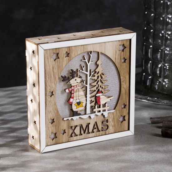 Фигура светодиодная «Олень и снегирь»