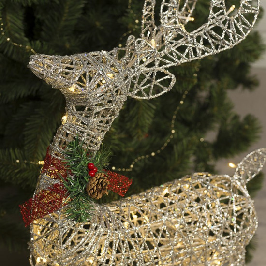 Фигура светодиодная «Олень с санями»