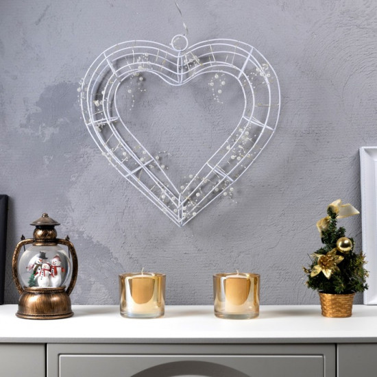 Фигура светодиодная «Сердце с бусинами»