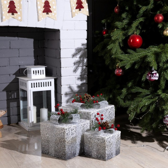 Фигура светодиодная «Серебристые подарки»