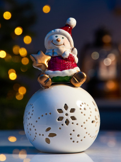 Фигура светодиодная «Снеговик на шаре»