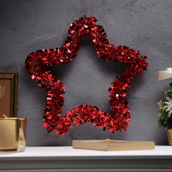 Фигура светодиодная из мишуры «Звезда красная»