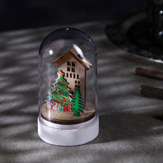 Фигура светодиодная под куполом «Дом и ёлка»