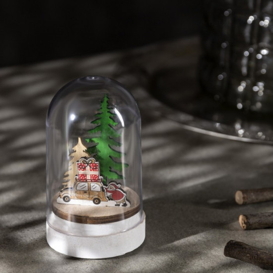 Фигура светодиодная под куполом «Машина с подарками»