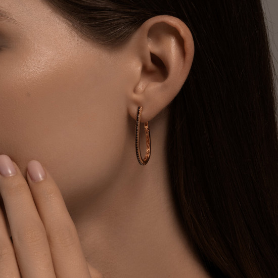 Серьги из золочёного серебра с фианитами