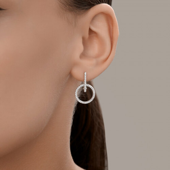 Серьги из серебра с фианитами
