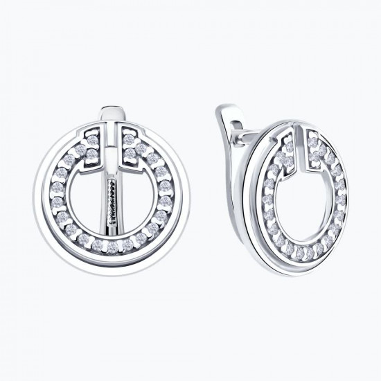 Серьги из серебра с фианитами