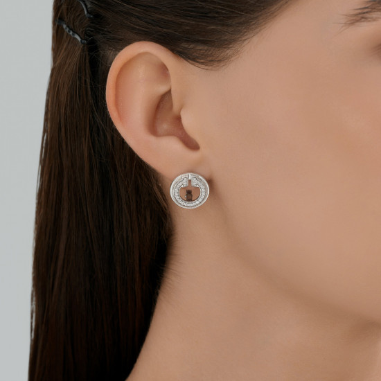 Серьги из серебра с фианитами