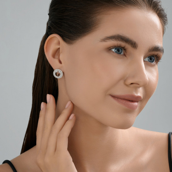 Серьги из серебра с фианитами