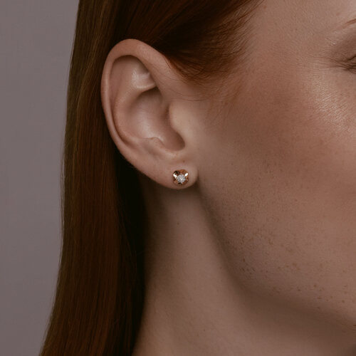 Серьги из золочёного серебра с бриллиантами