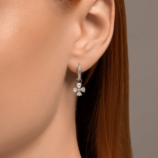 Серьги из серебра с фианитами
