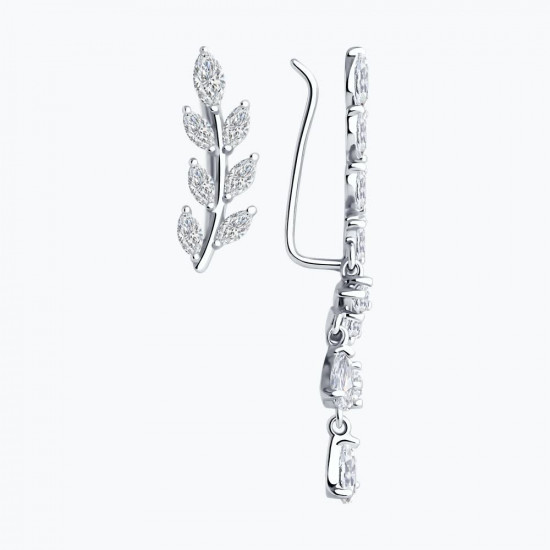 Серьги из серебра с фианитами