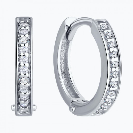 Серьги из серебра с фианитами