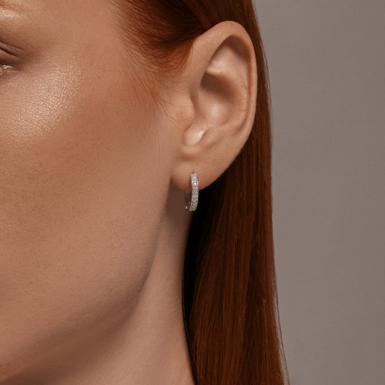 Серьги из серебра с фианитами