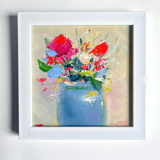 Картина маслом авторская «Цветочный джаз»