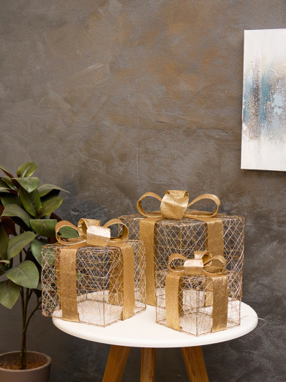 Фигура световая «Кубы золотистые»