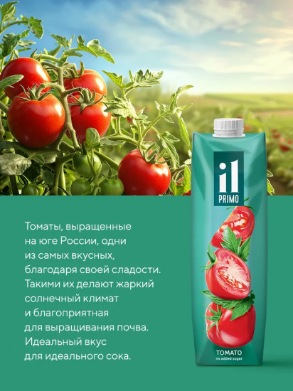 Сок томатный с солью и мякотью восстановленный