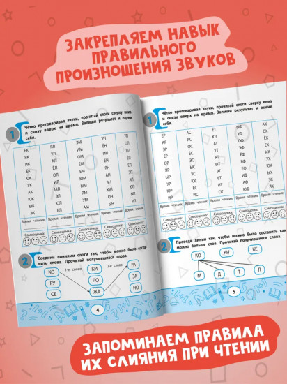 Слоговые таблицы для проверки скорости чтения