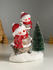 Фигурка светящаяся «Два снеговичка у ёлочки» - Фото 2